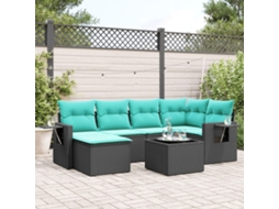Conjunto de Jantar para Jardim com 7 Peças em Madeira de Acácia Maciça 150x200 cm VIDAXL
