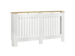 Tampa do Radiador 152x19x83 Cm Tampa de Mdf com Dispositivo Anti inclinação Design Moderno para Sala de Estar Branco Ge