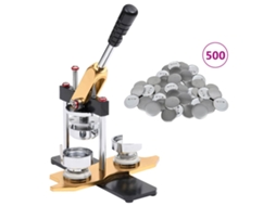 Vidaxl Máquina De Fazer Crachás + 500 Crachás 44mm Perfurador Rotativo