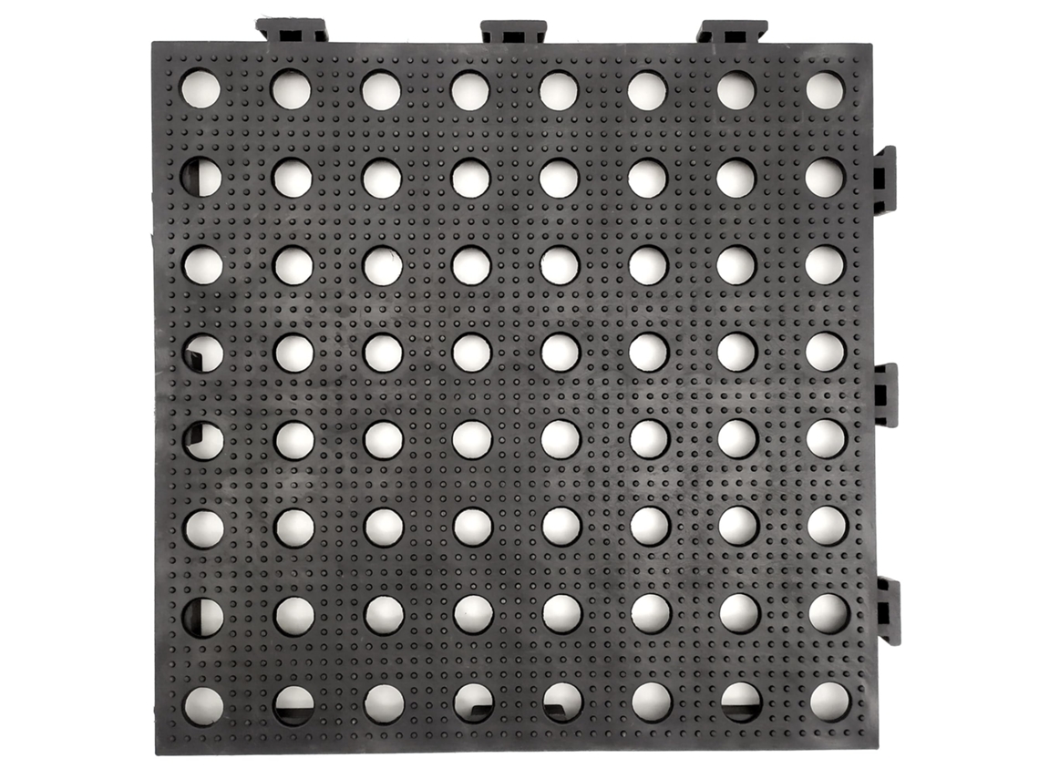 Pack 200 Estrados Antiderrapantes Maxi Com Drenagem, Preto, 33x33x2cm (≈22m²). Ultrarresistente: Para O Tráfego De Veículos, Hotelaria E Indústria