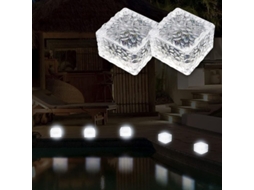 2026 ladrillo de Luz Solar de Pvc de Luz Blanca Fría, 2 Piezas para Jardín Y Exteriores