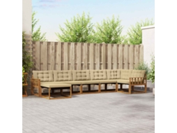 Vidaxl Conjunto De Sofás Para Exterior 7 Unid. Natural E Bege
