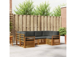 Vidaxl Conjunto De Sofá Sectional 6 Pcs Natural E Antracite