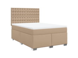 Box Spring Bed, Box Spring Beds Vidaxl Marrom Couro Artificial (140 X 200 Cm)
