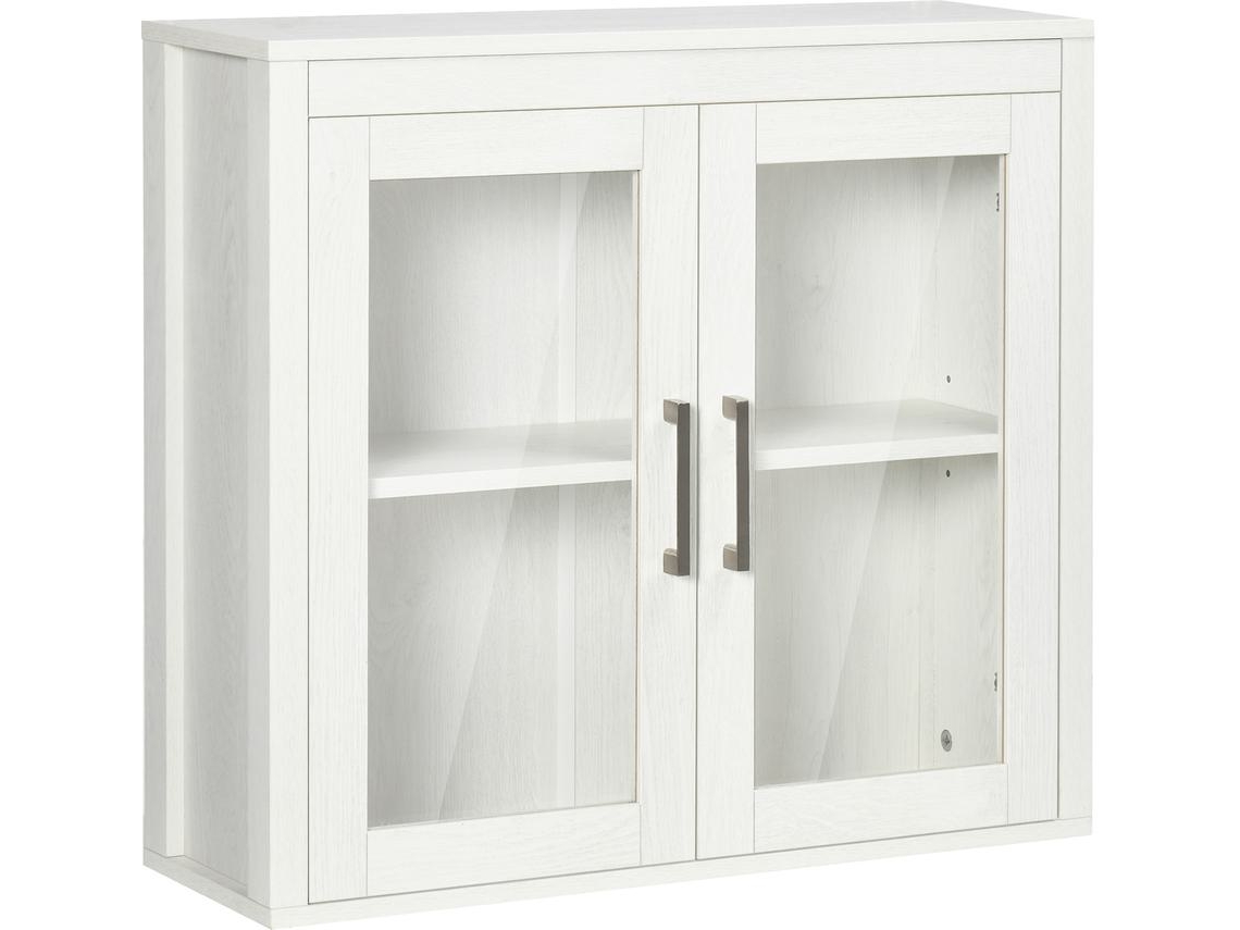 Armário Casa de Banho Melamina de Madeira Cor Branco 60x19.5x54 cm Kleankin