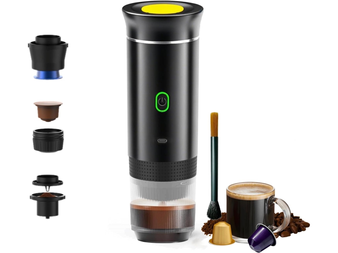 Máquina De Café Expresso Portátil, Cafeteira Com Aquecimento Automático De 7500 Mah, Compacta Para Viagem Em Carro/trailer/escritório Para C