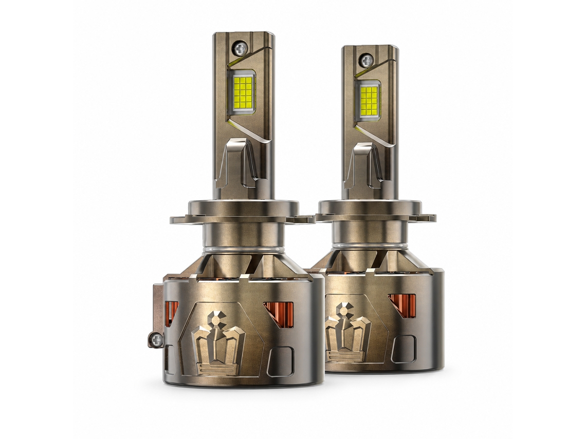 Lâmpada Led Para Farol Automóvel Redsea 330 W, 3 Tubos De Cobre, Base 9005/hb3, Acabamento Bronze