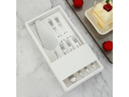 Conjunto De Utensílios De Aço Inoxidável 5 Peças (com Garfo E Colher Prateada)
