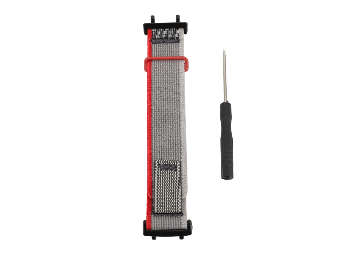 Pulseira de Náilon Sport Loop para T Rex 3 Ajustável Resistente Transpirable Vermelha Cinza
