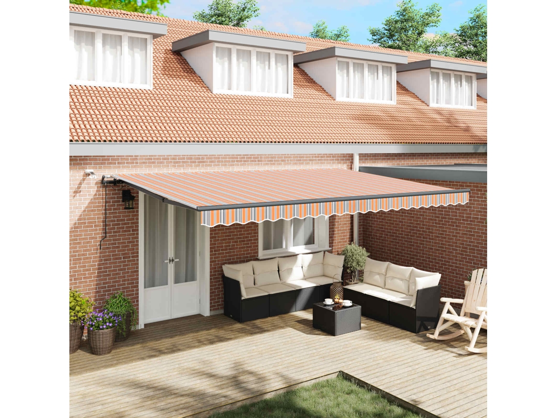 Vidaxl Toldo Retrátil Multicolor 500 X 300 X 165 Cm Poliéster