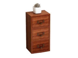 Caixa de joias com 3 gavetas, madeira, retro, organizador de mesa, armazenamento para lar, escola, escritório | S/MARCA