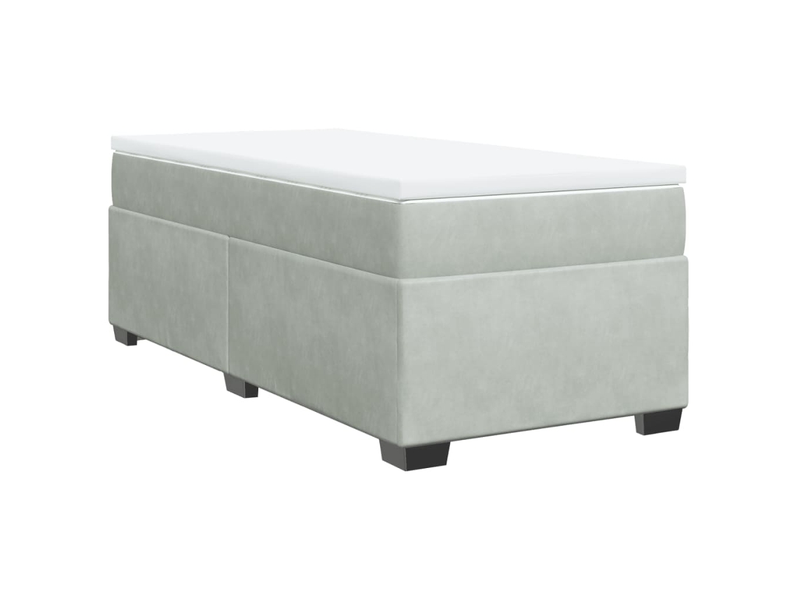 Cama com Molas/colchão 90x200 Cm Veludo Cinza claro MAISON EXCLUSIVE
