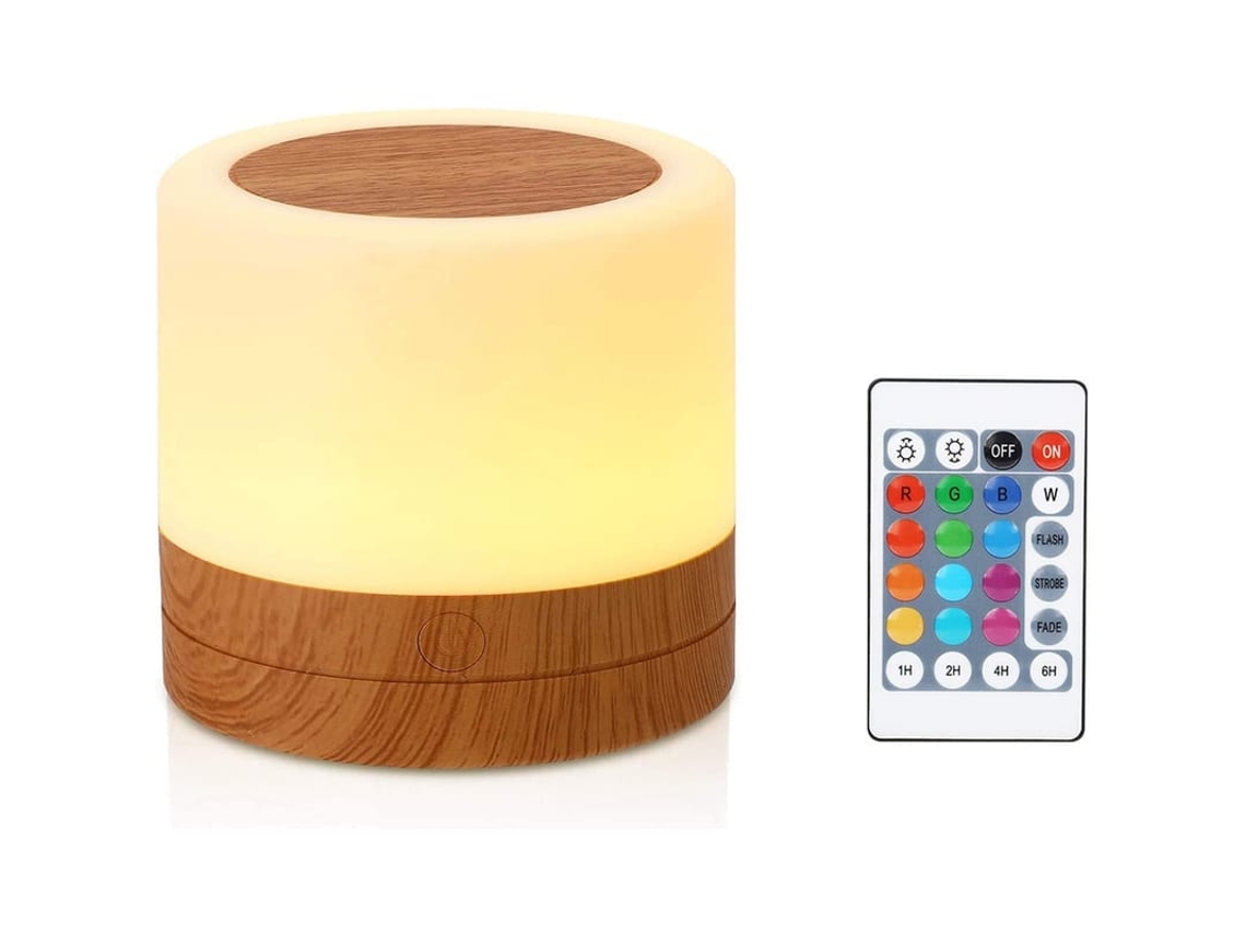 Luz De Noite Mini Multicolor 360° Lâmpada De Mesa Recarregável Com Toque E Controle Remoto Ajustável De Brilho