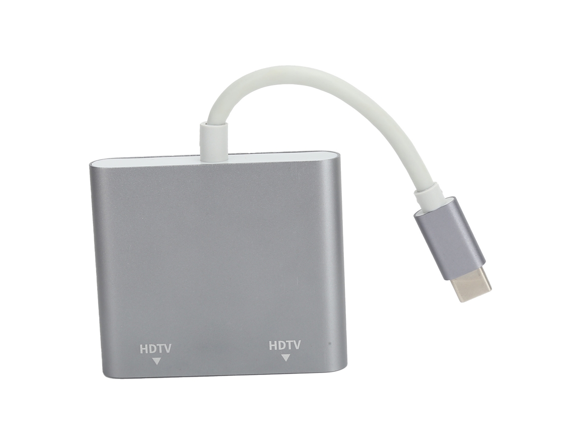 Adaptador Usb C Conversor De Vídeo Hdmi 2 Em 1