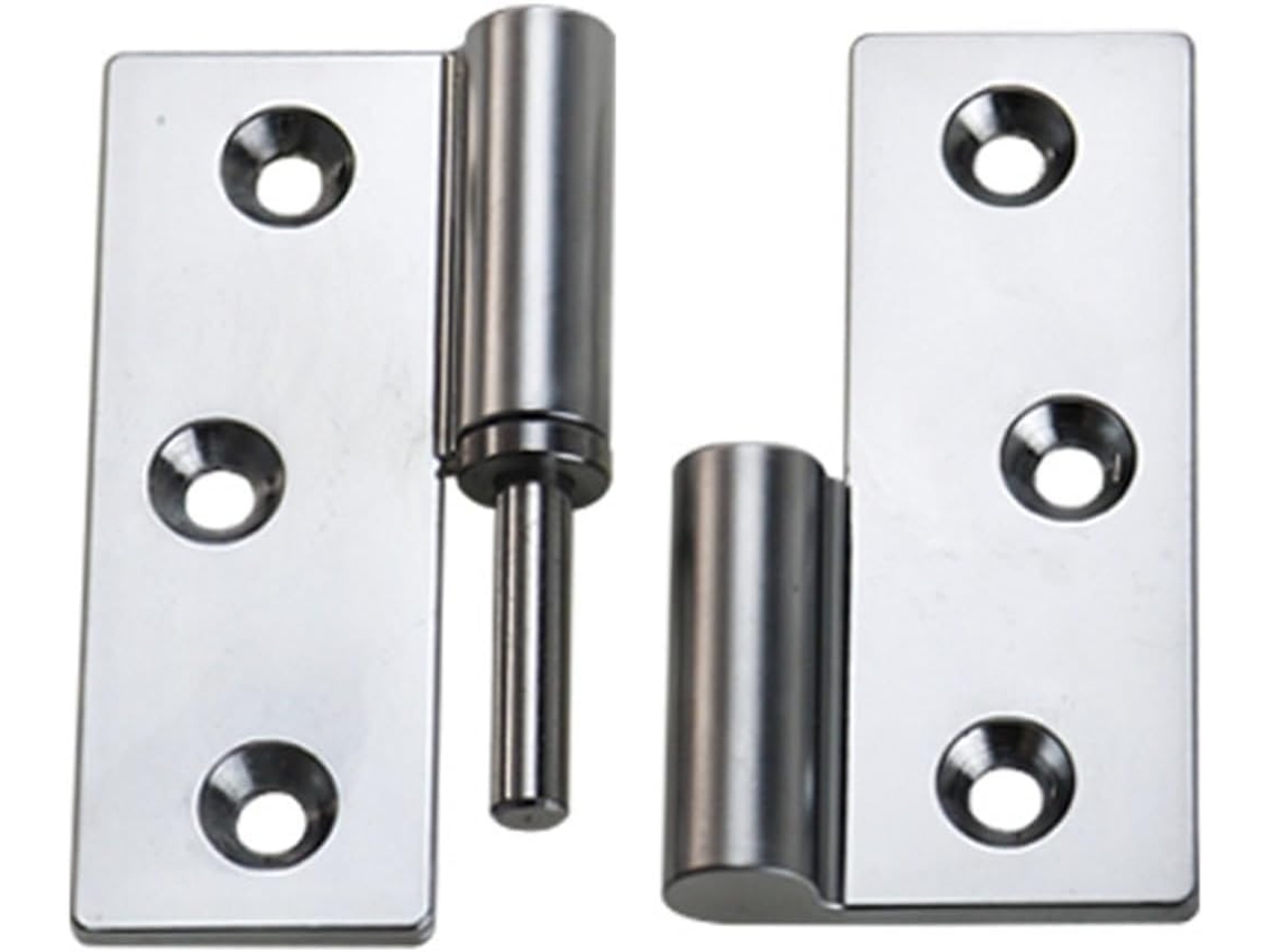 Dobradiça Industrial Destacável De 3 Polegadas Em Liga Zinco, 75x70, Para Cantos Expostos, Resistente, 1 Peça Fosco G