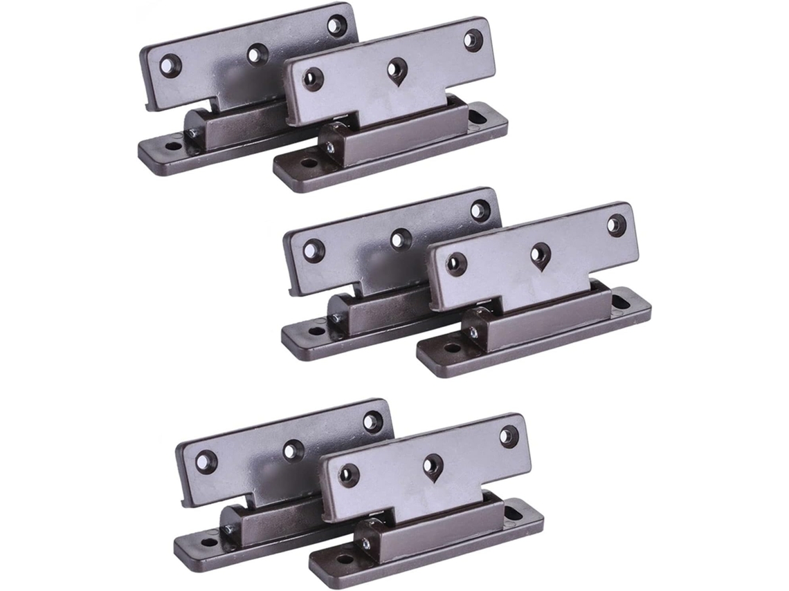 Conjunto De 6 Dobradiças Mola Em Abs, Dobradiças Planas Ocultas Para Portas De Guarda Roupas, Armários E Móveis