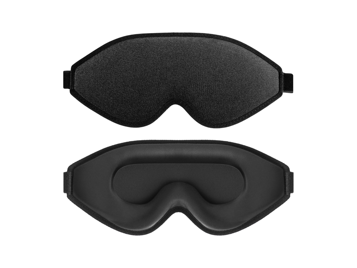 Máscara de dormir 3D, 99% bloqueador de luz, Copo Pressão Zero, Preto JIAPEI