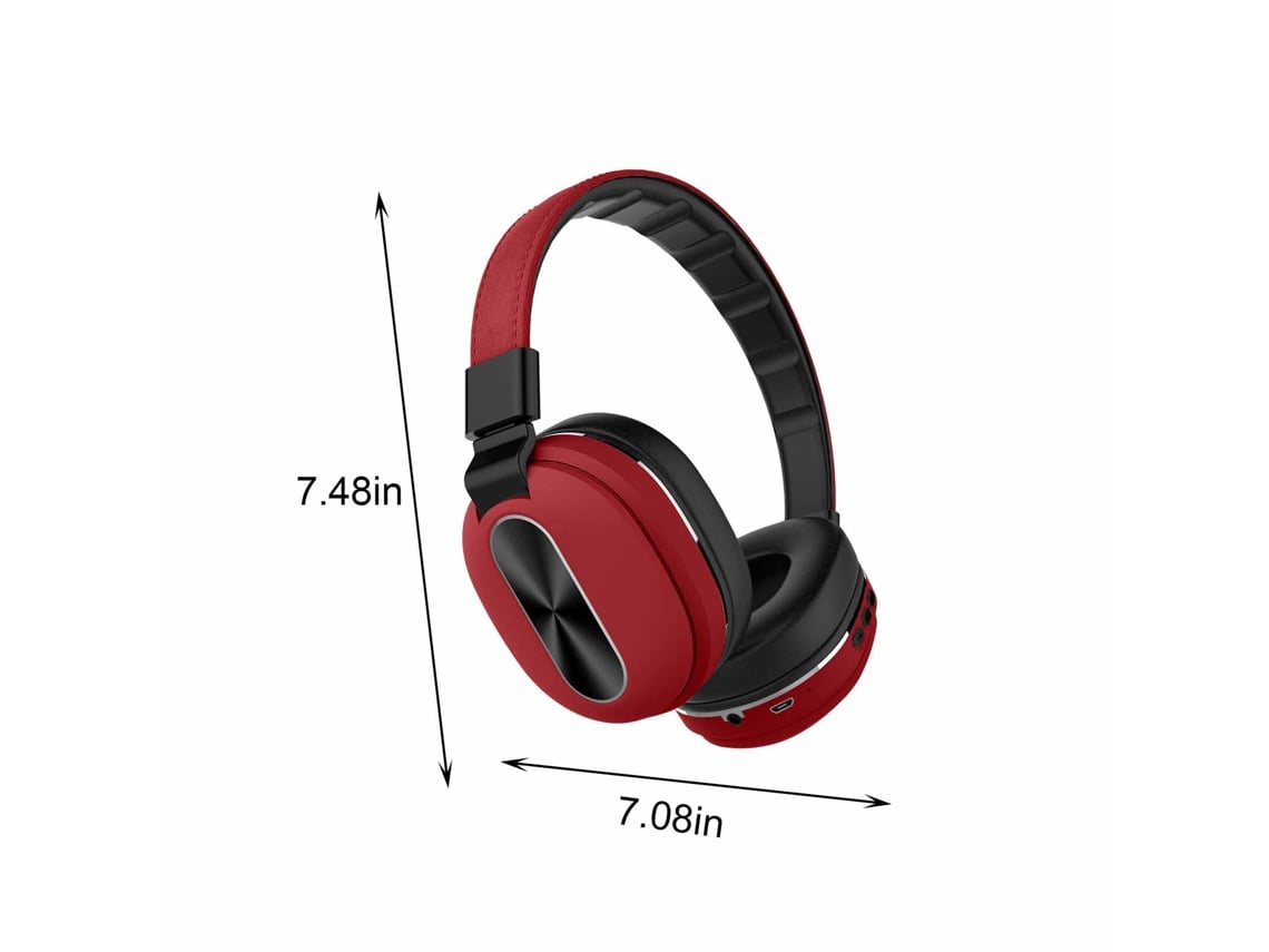 Auriculares Bluetooth Sem Fio Jogo Correndo Cartão Música Computador Celular  Vermelho