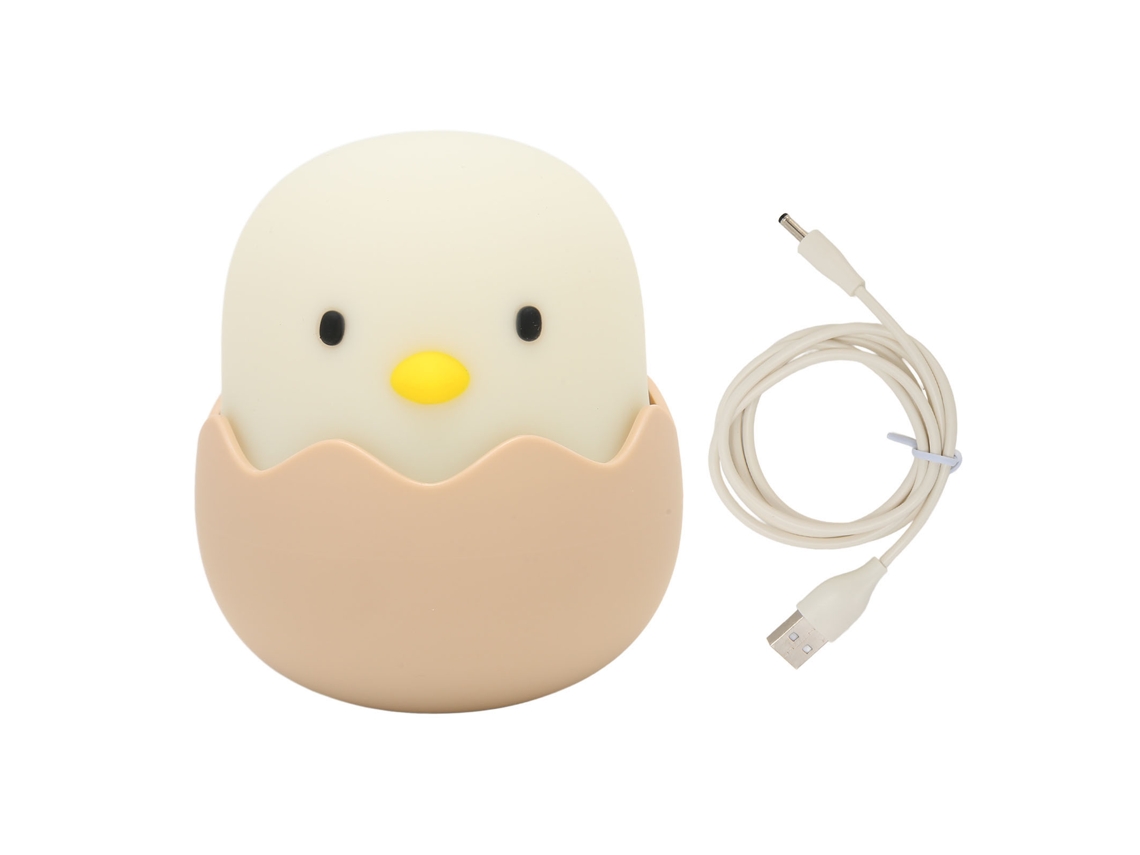 Lâmpada Noturna LED para Crianças Casca de Ovo Recarregável USB Ajuste de Brilho | S/MARCA