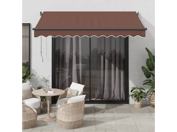 Vidaxl Toldo Retrátil Automático Com Luzes Led 350x250 Cm Castanho