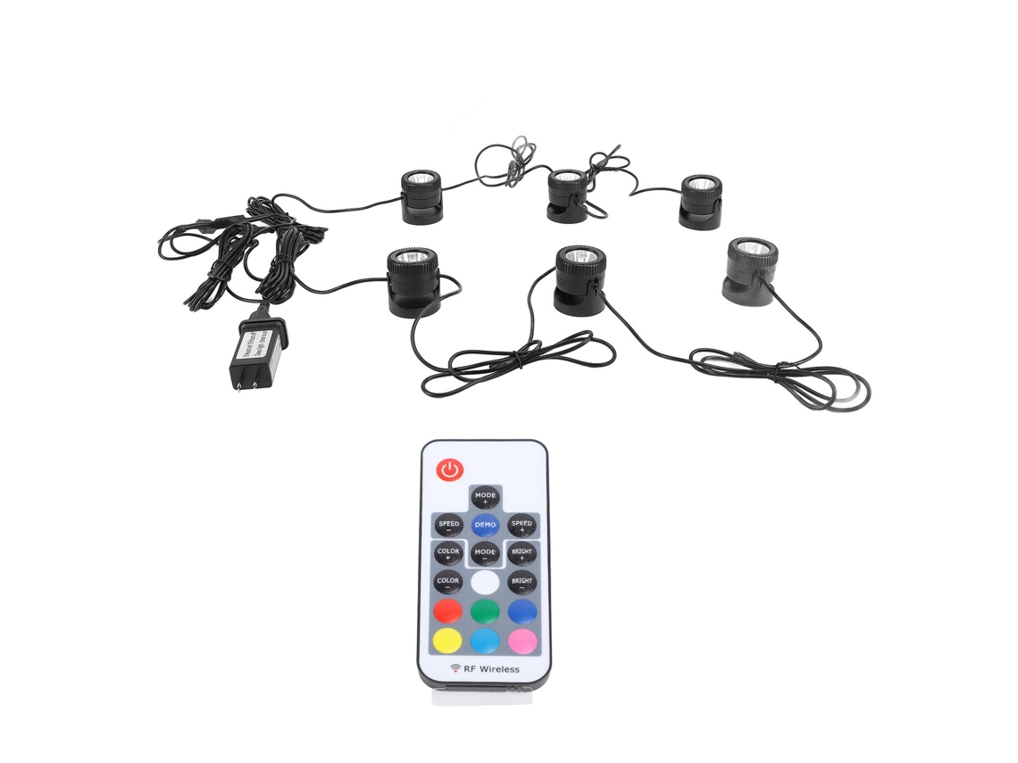 Luzes submersíveis LED RGB para lago com timer e controle remoto IP68 110V plug US S/MARCA