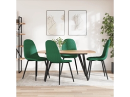 Vidaxl Cadeiras De Jantar 4 Pcs Veludo Verde-escuro
