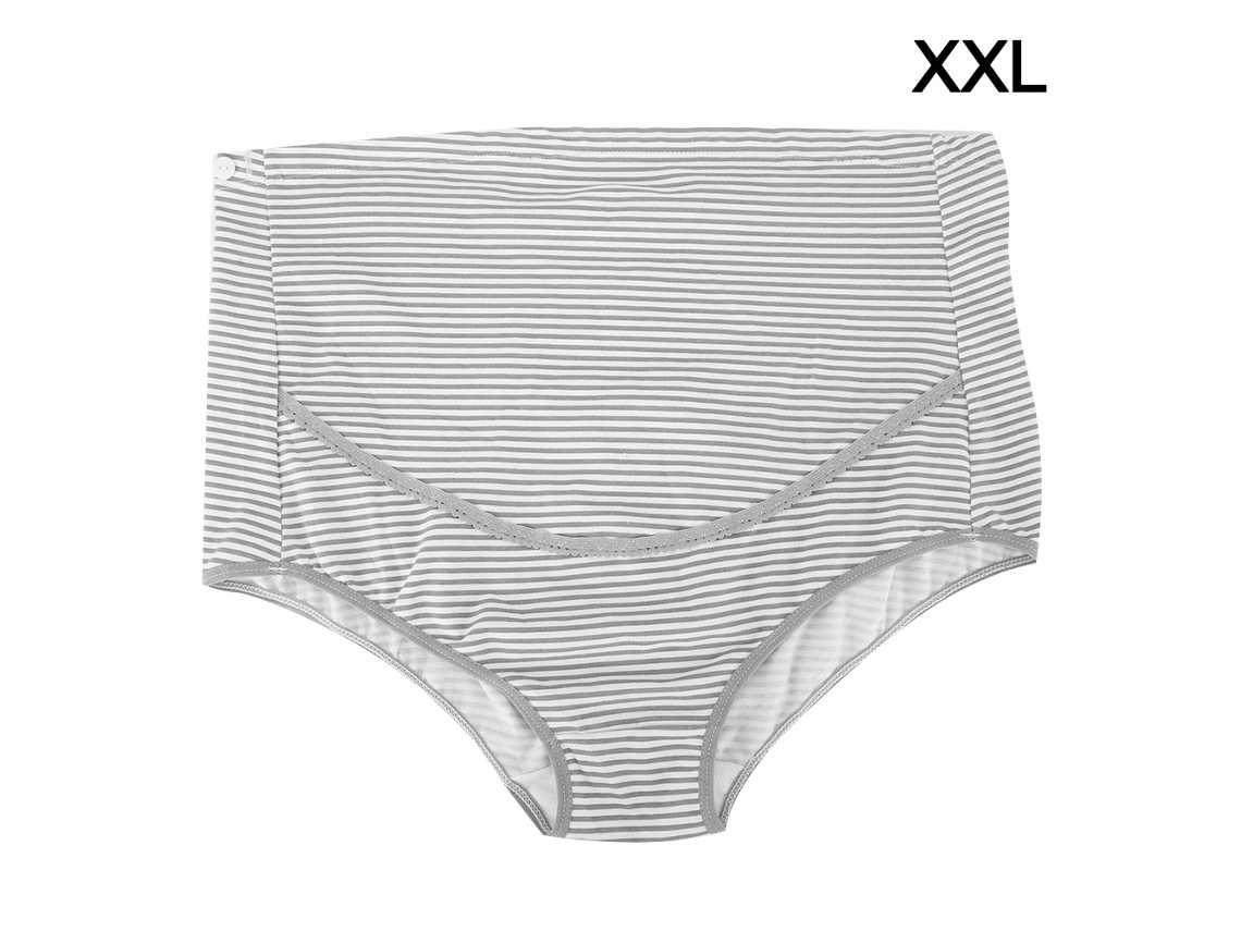 Primerox calcinha Gravidez Cintura Alta Algodão Ajustável Cinza XXL Confortável Respirável