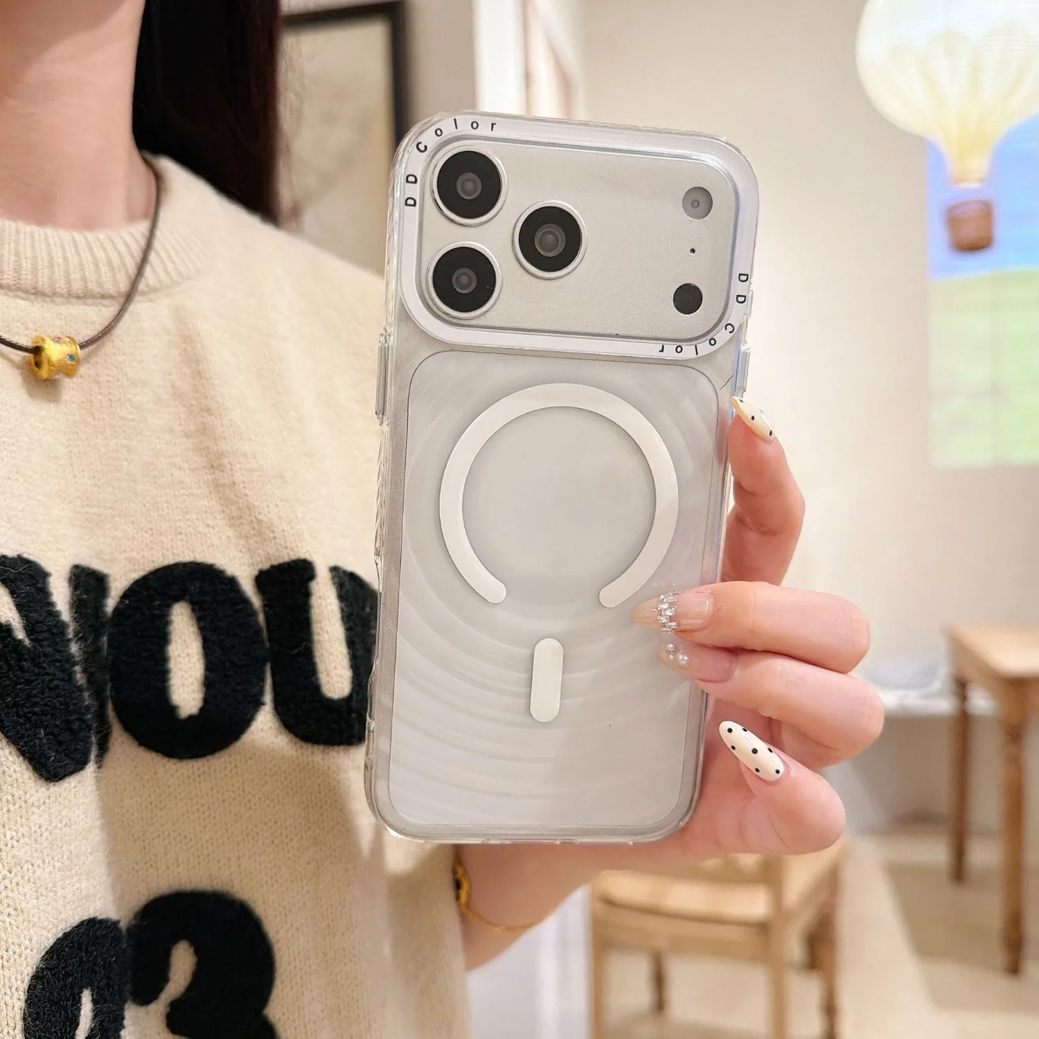 (branca, Iphone 14 Pro) Capa Para Celular Com Estampa Ondulada 3d, Resistente Ao Amarelamento, Transparente E À Prova De Choque.