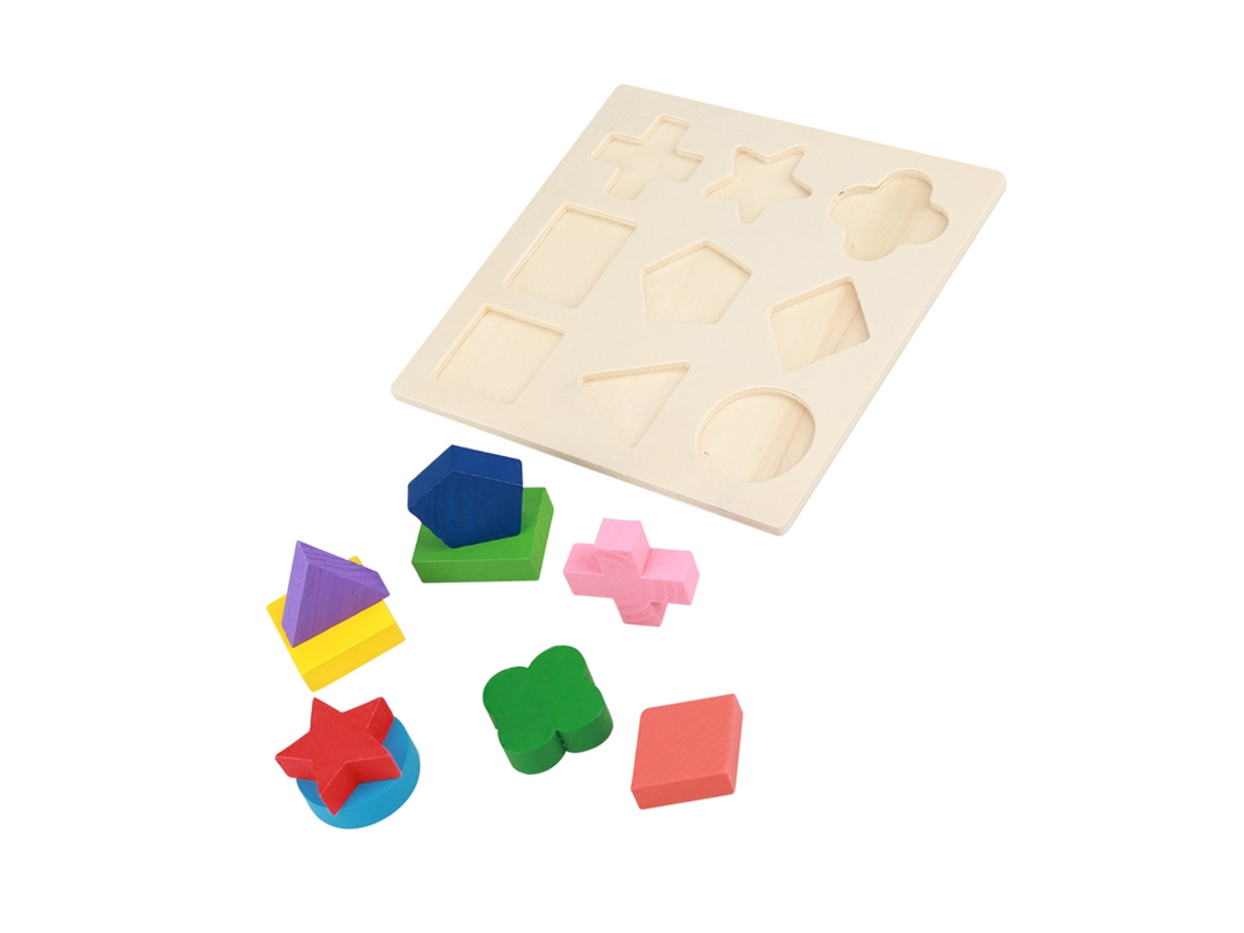 Primerox conjunto de Brinquedos Educativos de Madeira Blocos Geométricos para Crianças Jogo de Montar (1)