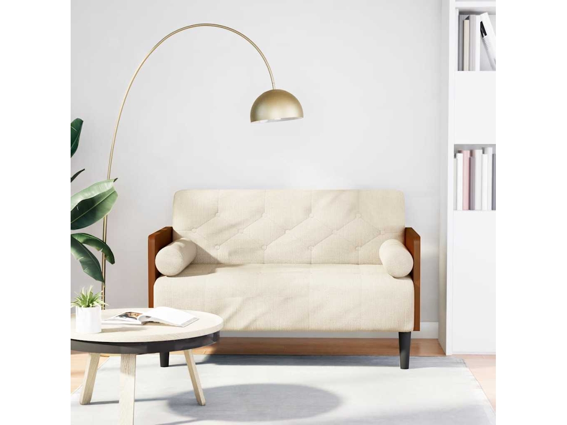 Vidaxl Sofá-luvas Com Rolos 110 Cm Linho