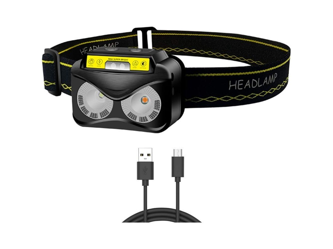 Lanterna Frontal Led Recargável Com Sensor De Movimento Cob Potente, Leve E Confortável