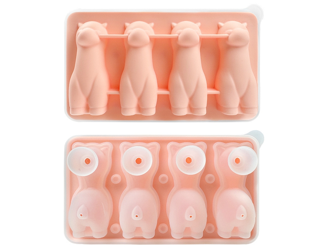 Forma De Gelo 3d Em Forma De Alpaca, Ideal Para Whisky, Cocktails E Bourbon. Livre De Bpa. Rosa Hexinyigjly