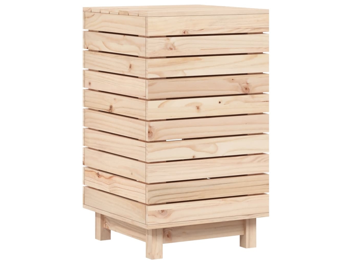 Cesto de Roupa Suja VIDAXL Marrom Madeira 44X44X76 Cm