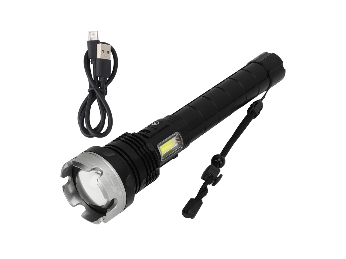 Lanterna Led Recarregável Com Zoom Ajustável