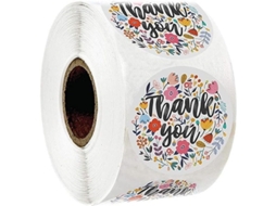 500 adesivos redondos para selar envelopes e caixas de presente (2,5 cm) - Etiquetas de agradecimento