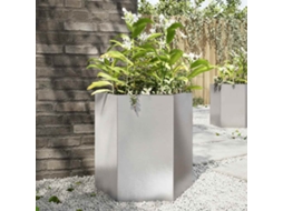 Vidaxl Vaso/floreira De Jardim Hexagonal 46x40x45 Cm Aço Inoxidável