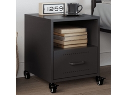 Vidaxl Mesa De Cabeceira 36x39x43,5 Cm Aço Preto
