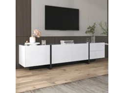 Móvel Preto Branco Blocos Cores Design Linear Tv VOLTEDGE