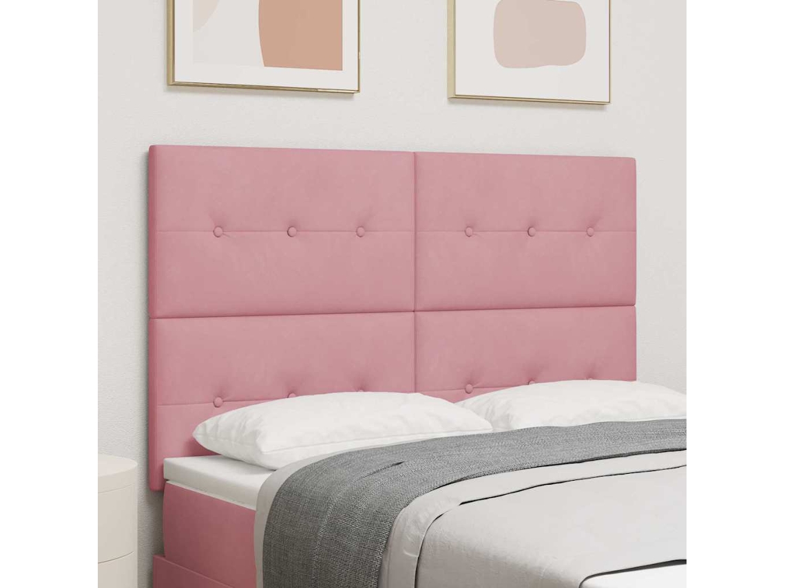 Vidaxl Cabeceira Rosa 144 Cm Veludo