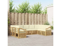 Vidaxl Conjunto De Sofás Para Exterior 9 Unid. Branco E Creme