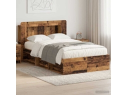 Vidaxl Estrutura De Cama Com Armazenamento Madeira Antiga 120 X 200 Cm
