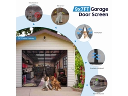 Laxiscreed Porta De Garagem Respirável E Magnética Com Tela De Proteção Para Entrada Fácil E Segura