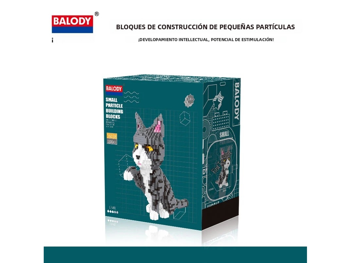 Miniatura de Brinquedo de Montar em Blocos, Representando um Cachorro e um Gato de Desenho Animado MDUG (estilo 6)