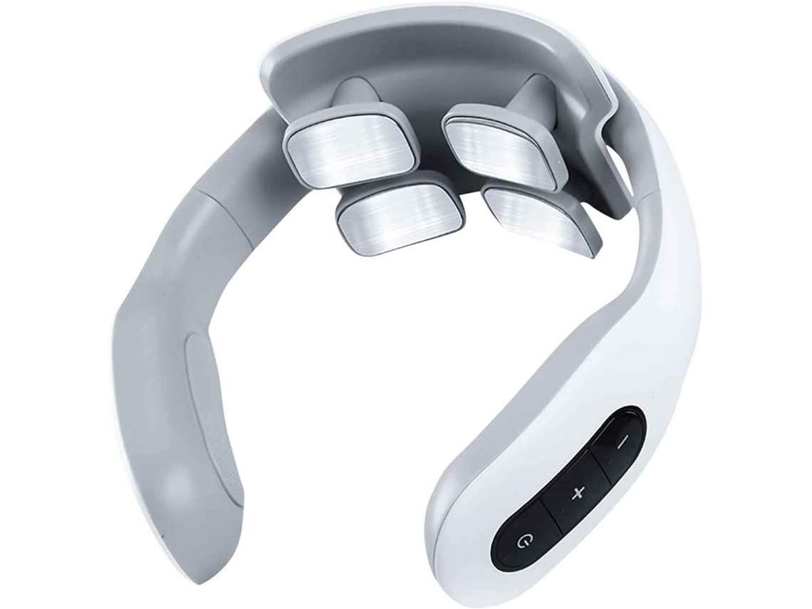 Massageador Elétrico Portátil Para Pescoço Com Pulsos, Aquecimento, Unidade Tens E 4 Cabeças Massagem Linfática E Alívio De Dores Profundas Nos