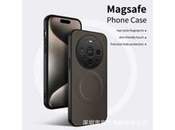 Capa Magnética Para Celular Huawei Com Padrão De Fibra De Carbono, Proteção Compmarrom - Mate 80 Pro Max