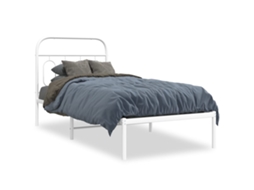 Estrutura de Cama com Cabeceira Metal Branco MAISON EXCLUSIVE 90x190 cm