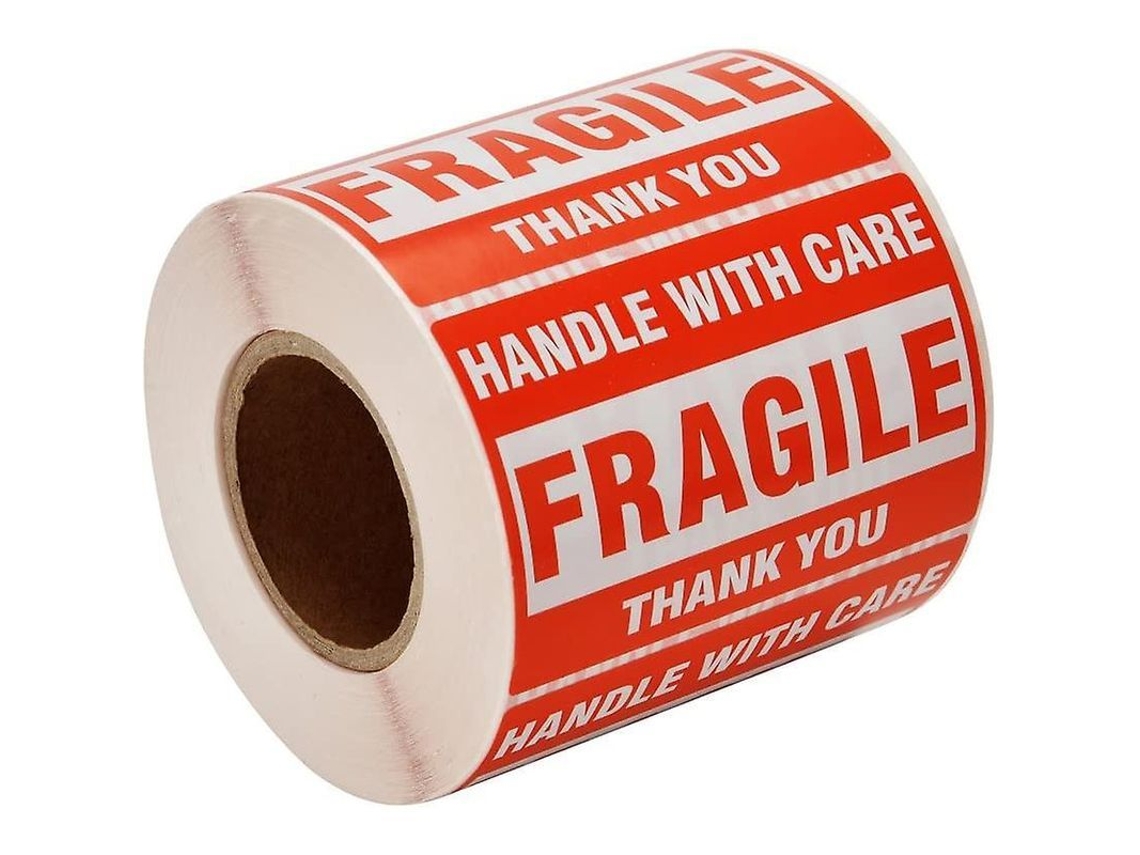 2026 2000 Etiquetas Frágiles 4 Rolos 500 Etiquetas/rolo 2"x3" Cuidado com Manuseio Envio