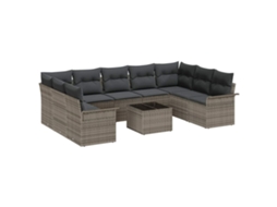 Conjunto de sofá de jardim 10 peças Preto Vime Pe MAISON EXCLUSIVE