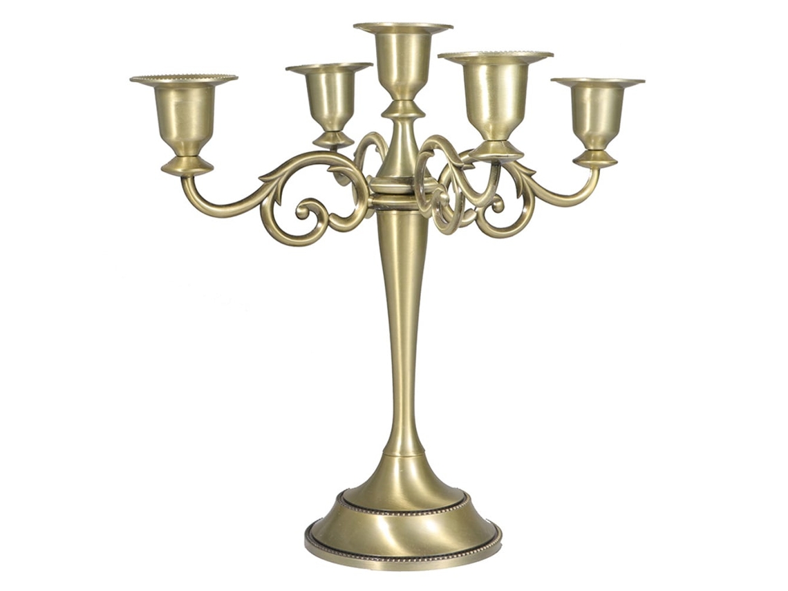 Castiçal Verde De Cinco Castiçais Em Estilo Retrô Americano, Um Clássico Para Decoração De Casa E Mesa De Jantar.