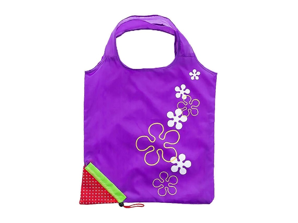 Sacola De Compras Dobrável, Reutilizável E Impermeável Com Estampa De Morango.